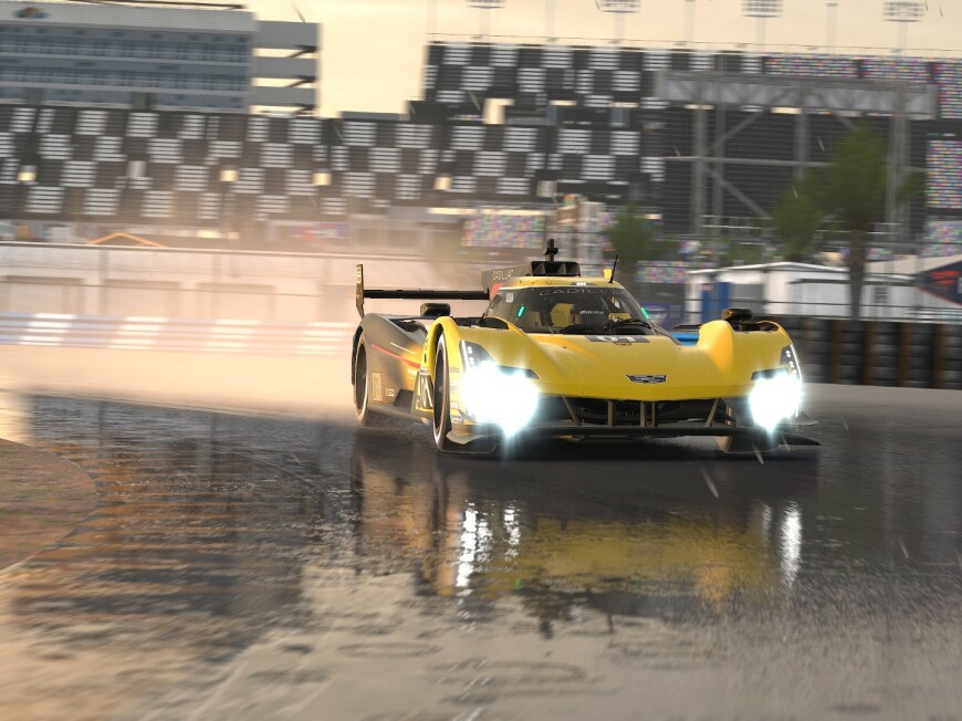 iRacing's wet weather in action