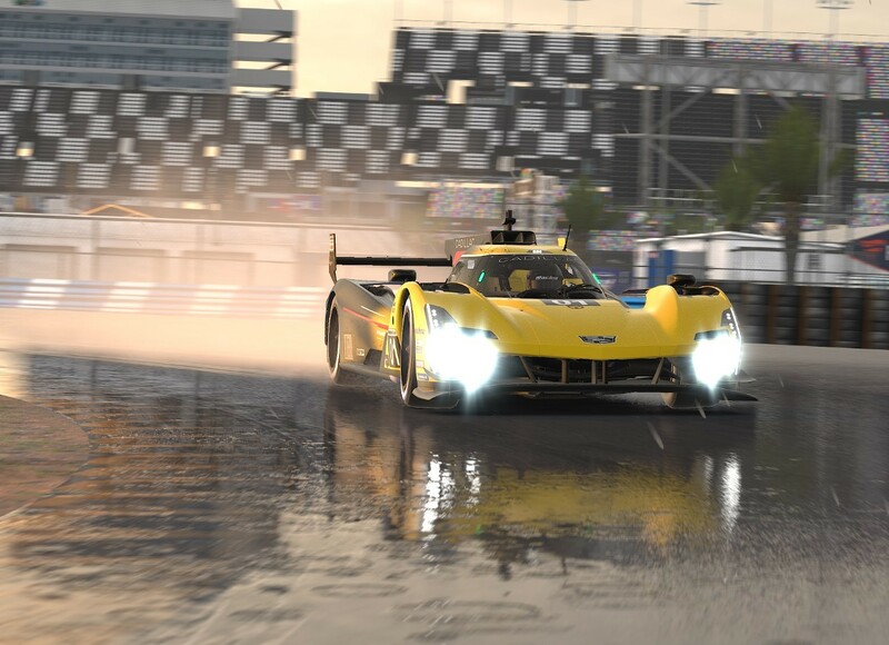 iRacing's wet weather in action