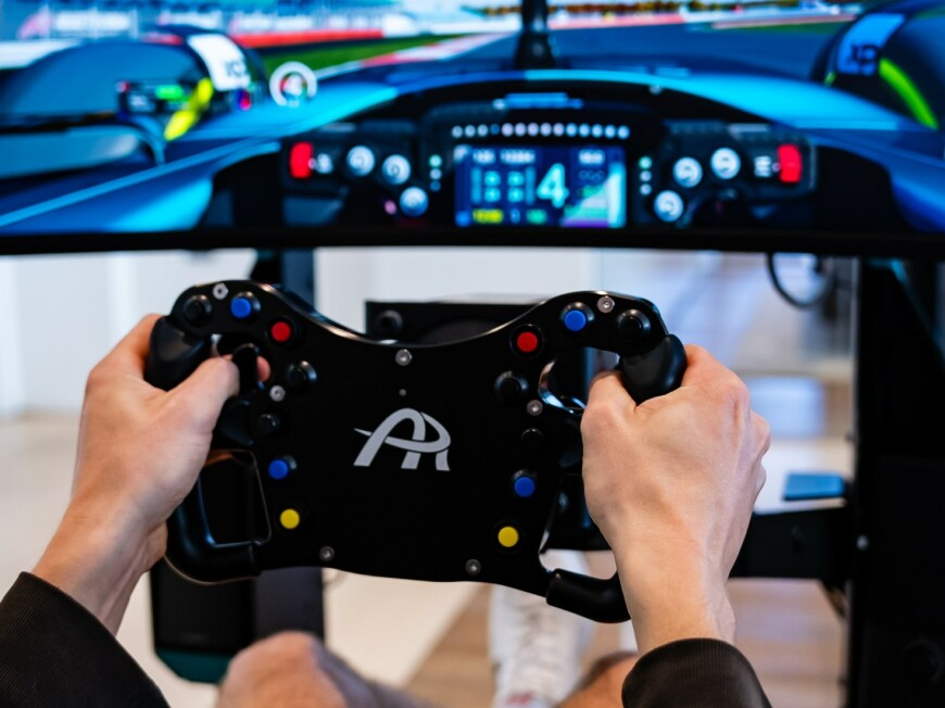 Ascher Formula V2 wheel in action on our Clubsport Simulator