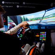 Porsche Carrera Cup Driver Seb Hopkins using our Clubsport Simulator